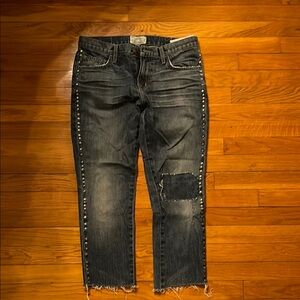 Current Elliot Studded Distressed Jeans